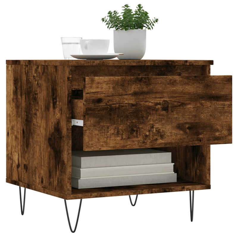Four Leg Coffee Table with Storage, Smoked Oak