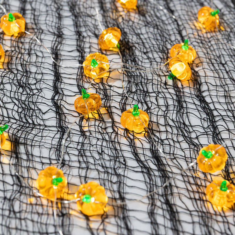 Jarnell Battery Operated String Lights with Pumpkin Motifs