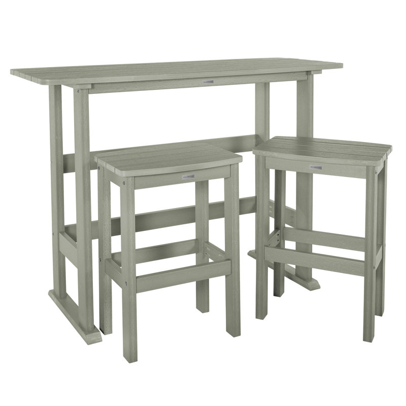 Arbnora 2 - Person Patio Dining Set with Rectangular Table, Eucalyptus