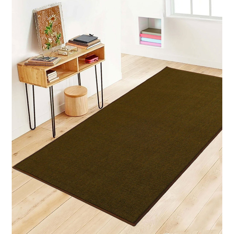 Tapis uni de couleur unie vert mousse avec antidérapant, Tapis de couloir 2 pi 2 po x 35 pi