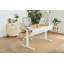 Tapis berbère beige fait à la main avec bordure en coton bleu glacier Nannette-533372378