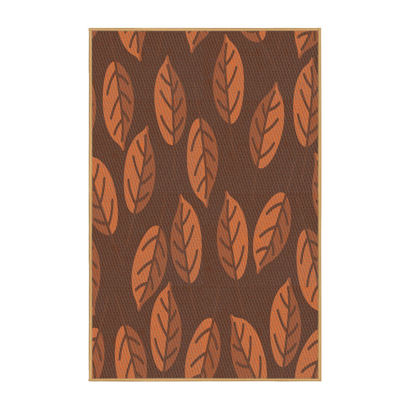Tapis orange/brun métier tissée à la machine, Rectangle 3 pi x 5 pi