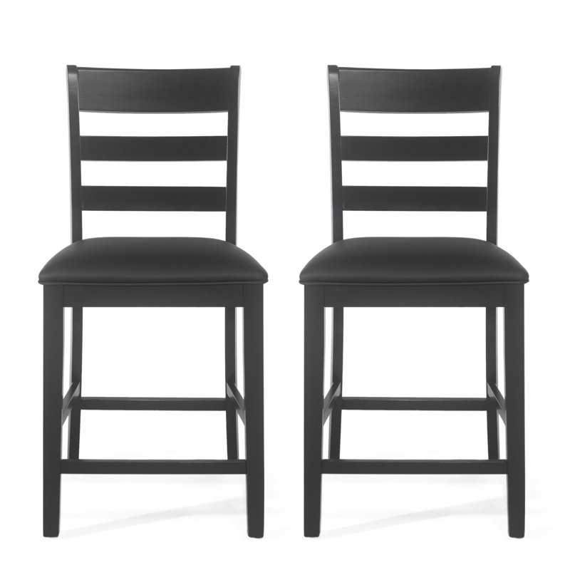 Ensemble de 2 tabourets de comptoir en bois rembourrés Farmhouse