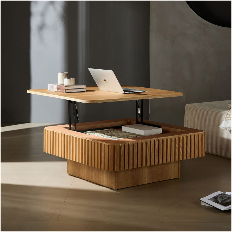 Table basse carrée 35,43 pouces Handcraft Modern, Bois de frêne naturel
