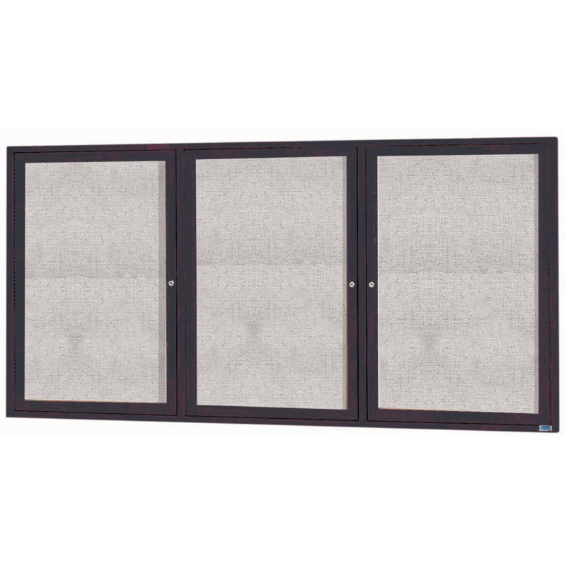 Tableau d'affichage mural extérieur pour l'extérieur, Aluminium anodisé bronze, Trois, H 36 po x l 72 po
