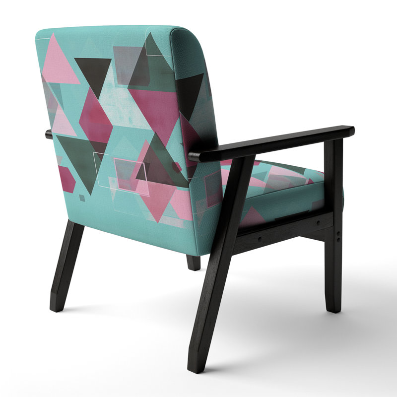 Fauteuil d'appoint rembourré Geometric Hexagons, Mélange de polyester rose