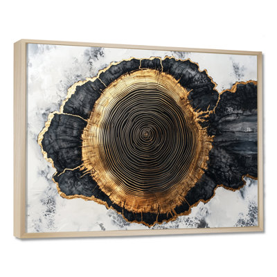 Abstrait en bois sur cristal onyx noir II - art mural forêt pour le salon