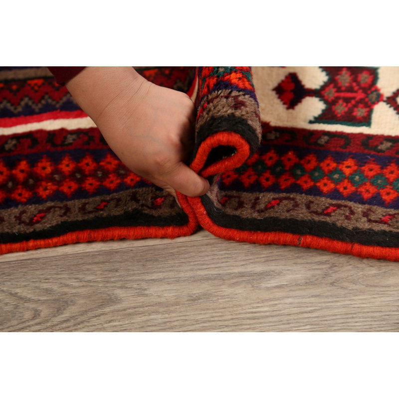 One-of-a-Kind 3'2" X 5' New Age Wool Area Rug in Red