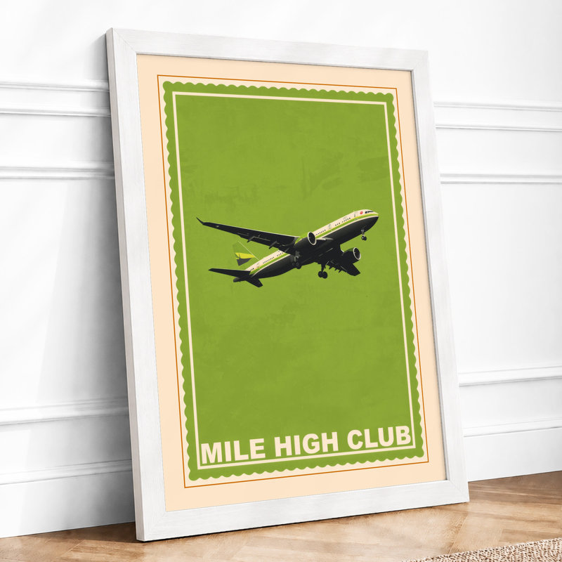 Mile High Club Retro - Framed Print, A1 - 84.1 x 59.4 cm, White