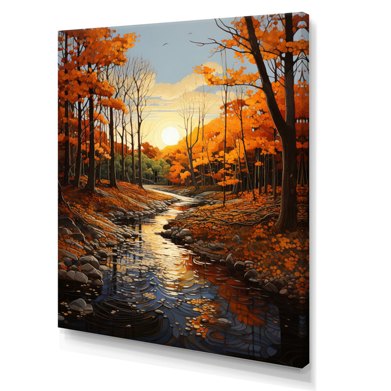 Reproduction d'art sur toile Cesur Birch Woods Autumn Sonata I, H 40 po x l 30 po x P 1,5 po, Toile tendue