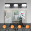  Luminaire de salle de bain 3 lumières à intensité variable avec abat-jour en acrylique, barre de salle de bain à DEL noire-116064264-116064266