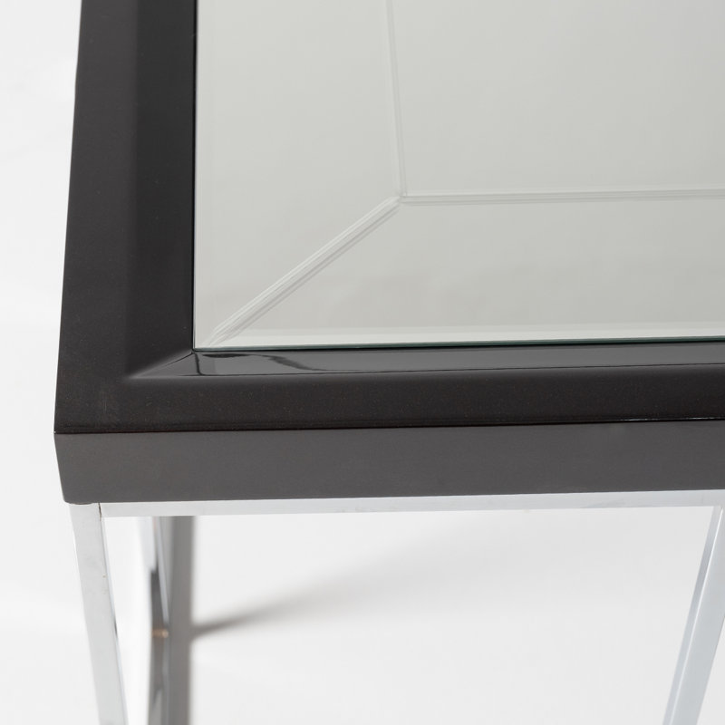 Carmela Mirrored Glass Tray Top End Table