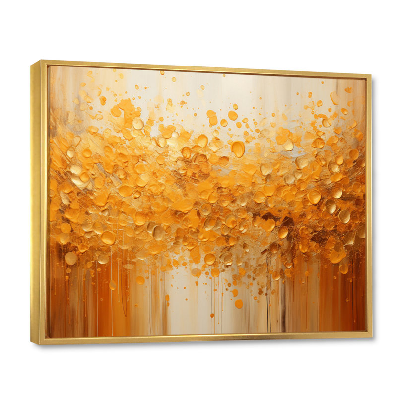 " Amber Glow III ", 24" H x 32" W x 1" D, Gold Floater Framed
