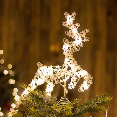 Christmas Top Decoration Luminous Iron Christmas Tree Top Star Christmas Tree Top Star Led Light Decoration