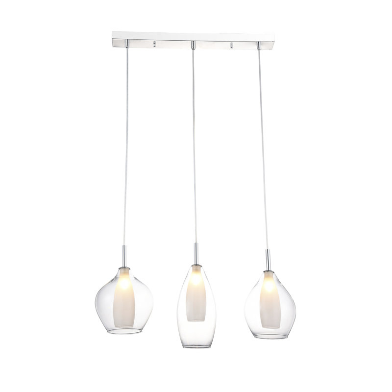 Amber Milano 3 - Light Chrome Kitchen Island Pendant