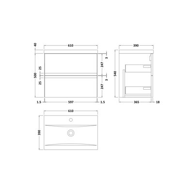 Caillen Single Vanity with Integrated Basin