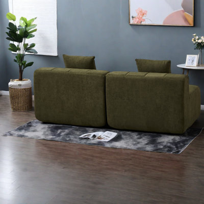 Compression Sectionals, Green Chenille Modular Sofa for Modern Home