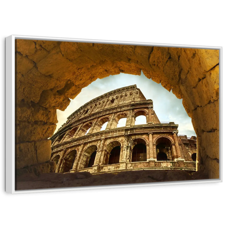 Colisée historique à Rome, Cadre flottant blanc, 19 po x 13 po