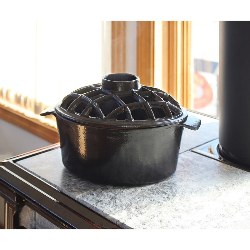Hepp 0.55 Gal. Warm Mist Steam Tabletop Humidifier Cast Iron, Black