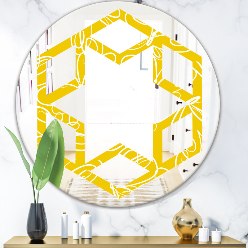 Miroir mural éclectique Hexagon Star, H 23,6 po x l 23,6 po