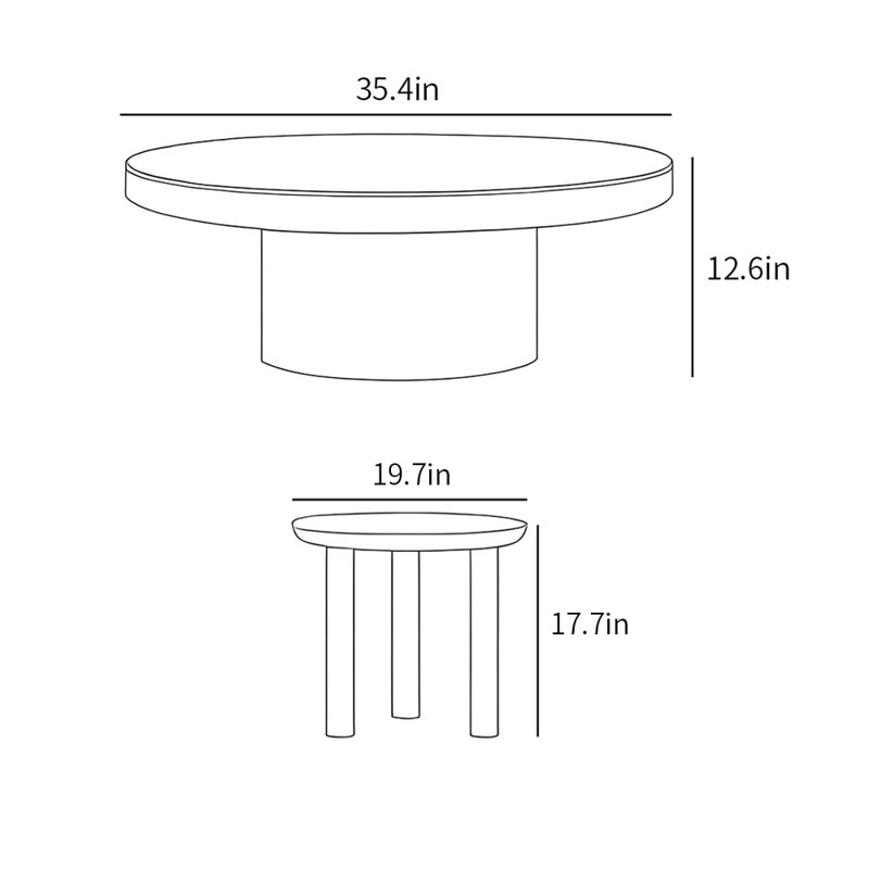 Modern simple round home coffee table