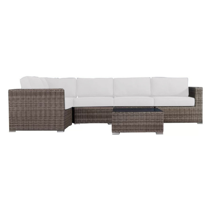 4-Person Wicker Seating Group with Cushions, Sunbrella Canvas