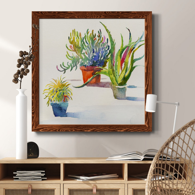 Springtime Garden - Peinture sur toile encadrée, H 35,5 po x l 35,5 po x P 1,5 po, Cadre en érable