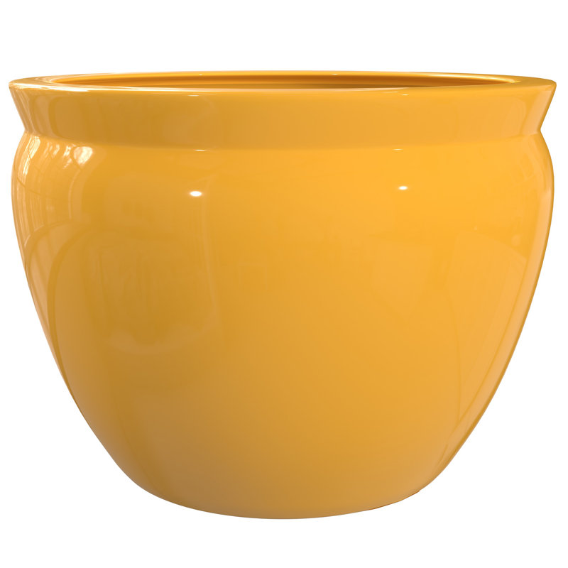 Pot à fleurs Traditional, Jaune vif, H 10,5 po x l 14,5 po x P 14,5 po