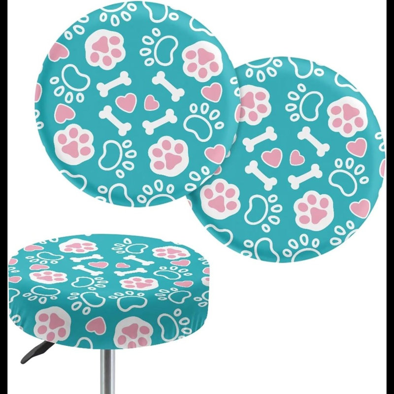 Coussin de tabouret, ensemble de 2 housses de tabouret, housse de coussin rembourrée, housse de siège matelassée pour remplacement de housse de siège de marchepied, impression de patte d'os