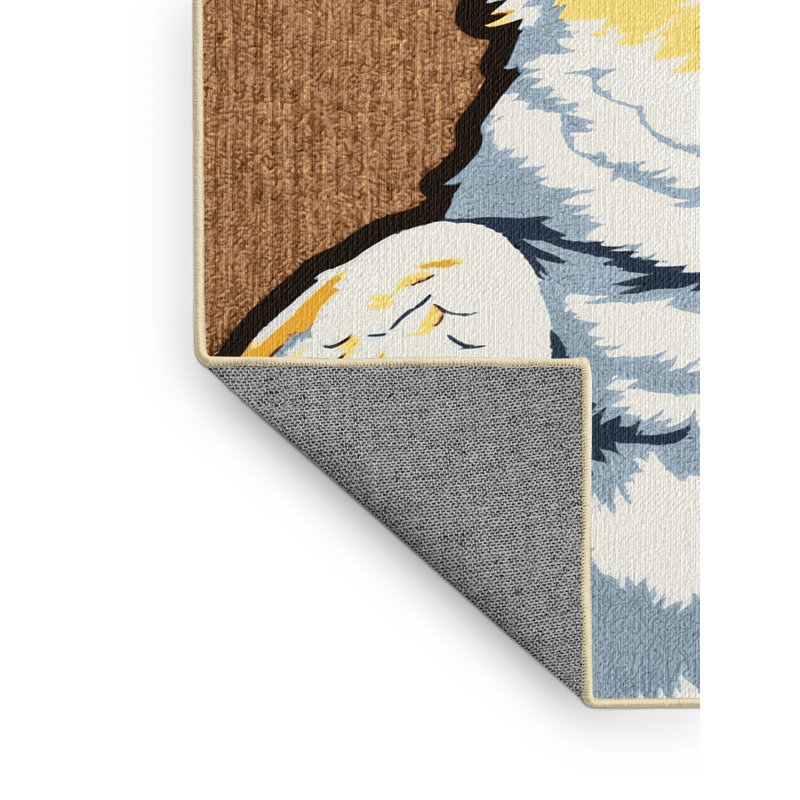 Washable Sulphur crested Cockatoo Birds Area Rug, Round 3'
