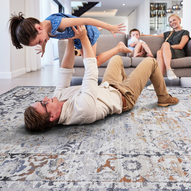 Loom & Collection Area Rug 5x7 /grey - Stain , Non-shedding For Study Floor Decor To Stains And Shedding Home Offices