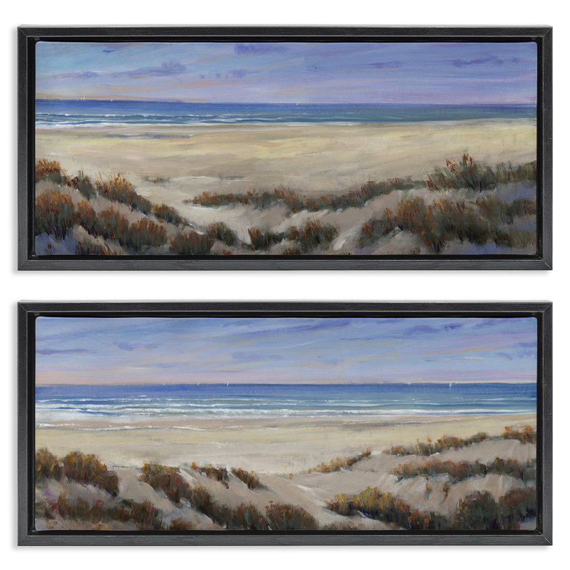  «Coastal Beach Terrain», ensemble de 2 toiles flottantes encadrées par Tim Ottoole, H 14 po x l 31 po