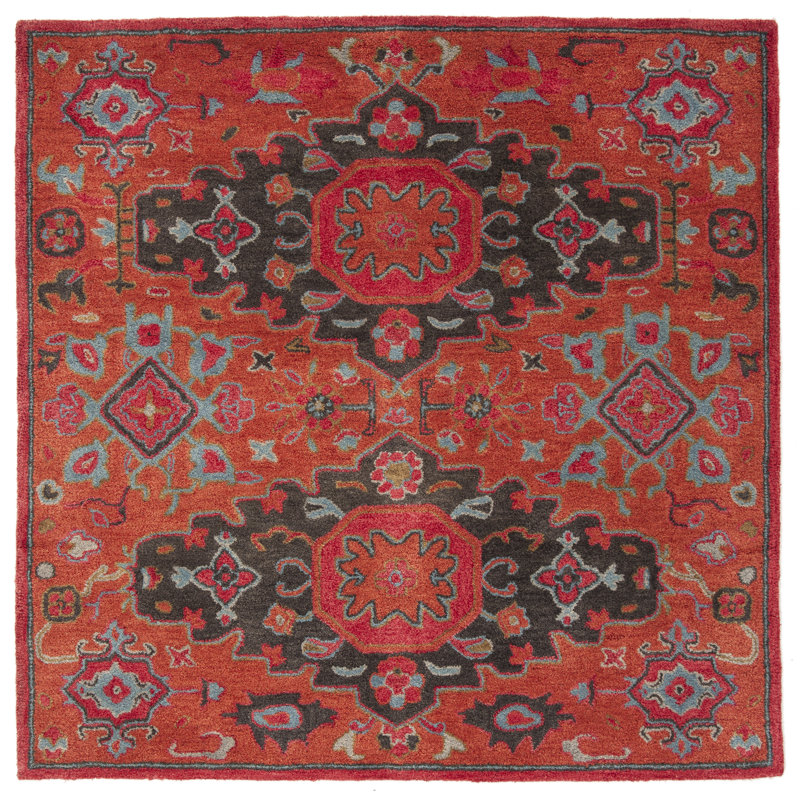 Tapis oriental en laine touffeté à la main Carlsen, Carré 6 pi