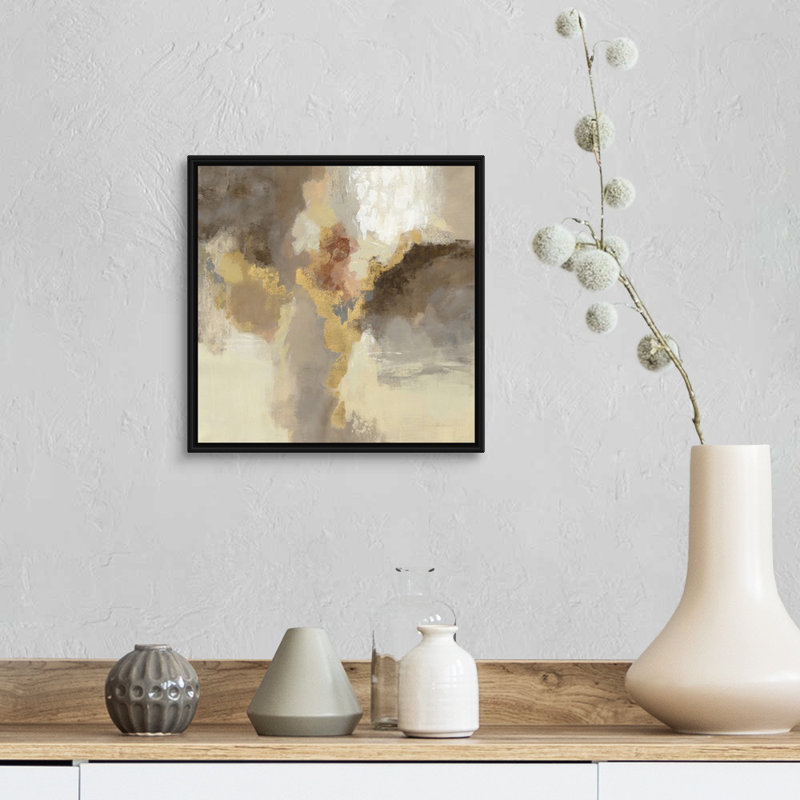 «Sparkle Abstract I» par Silvia Vassileva, reproduction d'art sur toile, Cadre flottant noir, H 14 po x l 14 po x P 1,75 po