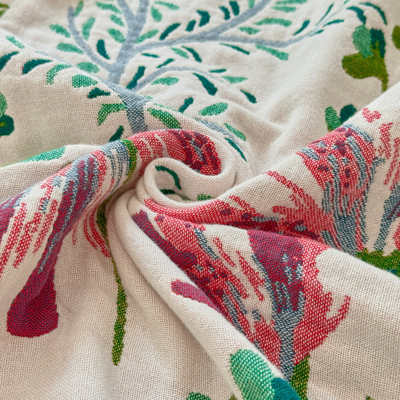 Couverture en coton - ourlet plié en jacquard teint en fil, Très grand lit
