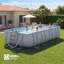 Ensemble de piscine hors-terre rectangulaire 18 'x 9' x 47 "avec échelle amovible et pompe de filtre, grande piscine pour la cour arrière, gris