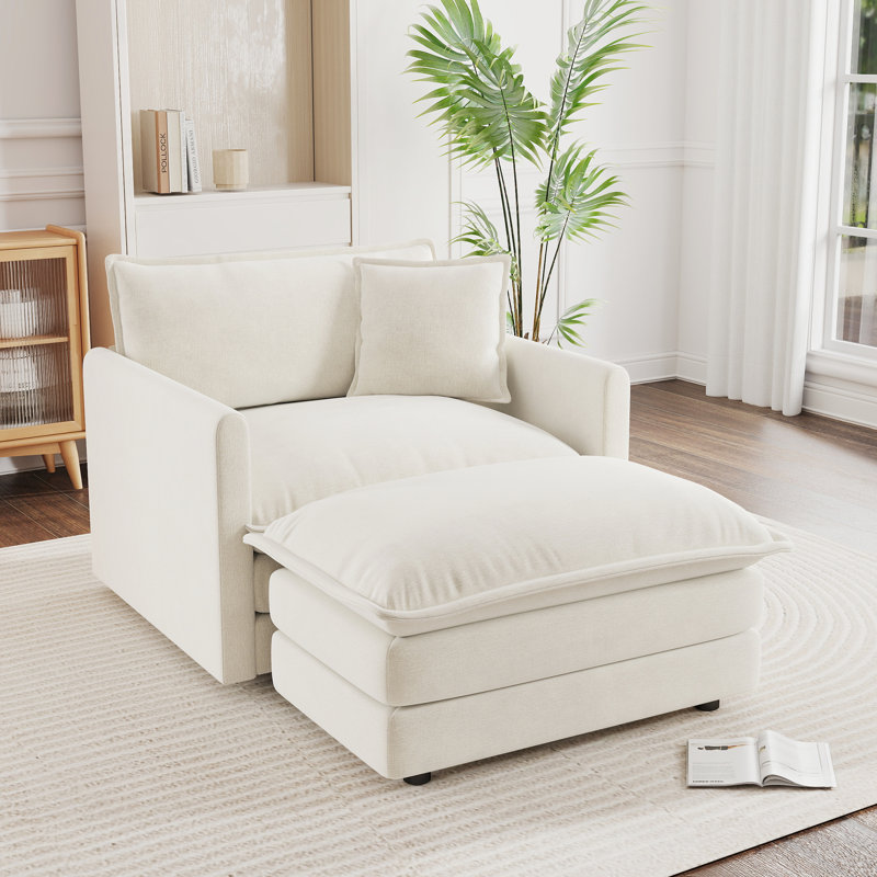 Fauteuil d'appoint moderne avec repose-pieds, fauteuil club rembourré pour salon, fauteuil de lecture, pour salon, bureau à domicile, salon, hôtel