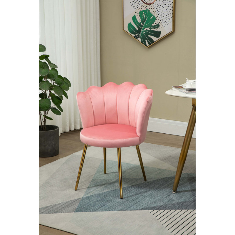 Fauteuil demi-tonneau de 22,8 po Marjeanne, Polyester rose