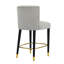 Le tabouret de 27 pouces au design moderne avec un tissu lisse et léger et un repose-pieds circulaire avec une finition dorée, crée un look sophistiqué et luxueux-41881666