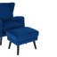 Upholstered Wingback Chair with Footstool-2088036194