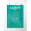 Saginaw City Map - No Frame Print-1029425546