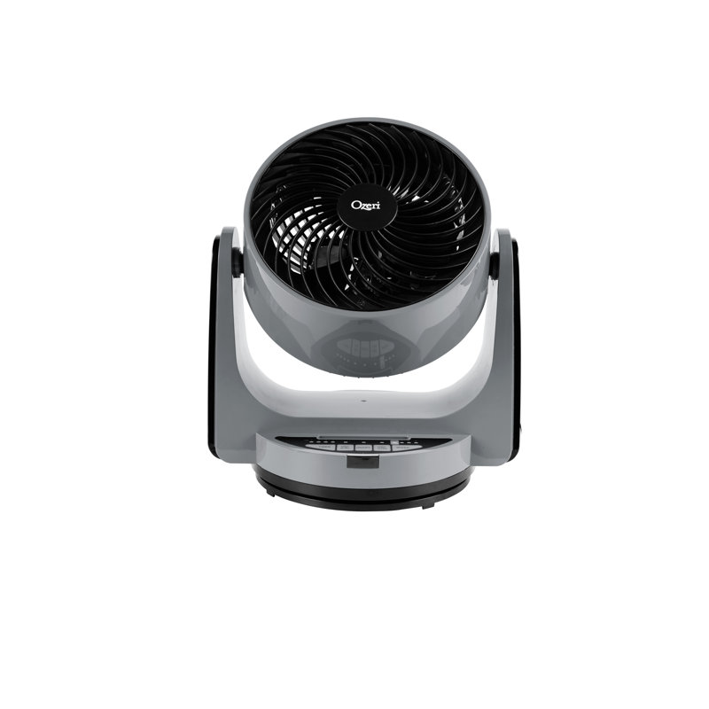 Brezza III Dual Oscillating 10" High Velocity Desk Fan, Grey/Black