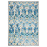 Seneca Machine Printed Polyester Chevron Area Rug in Blue/Gray