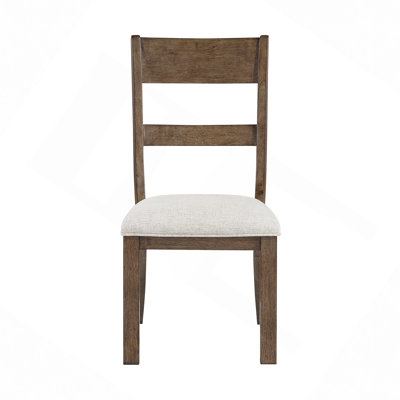 Contemporary Dining Side Chair 2Pc Set Light Brown Finish Comfort Seat Upholstered Durable Classic Dining Furniture