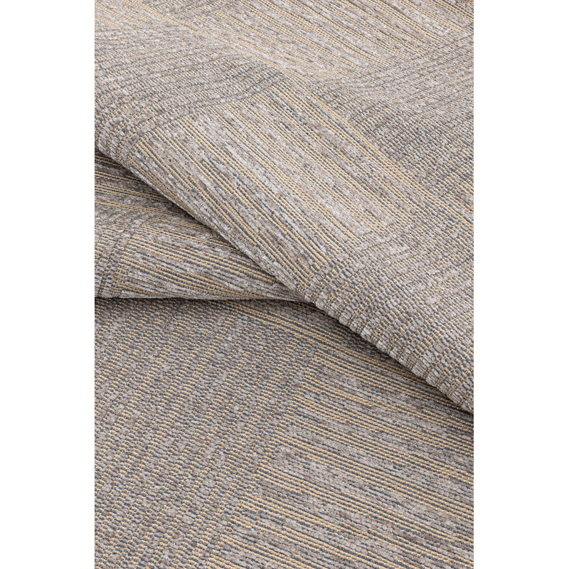Tapis beige rectangulaire en jute / chenille tissé à la machine, Rectangle 5 pi 3 po x 7 pi 7 po