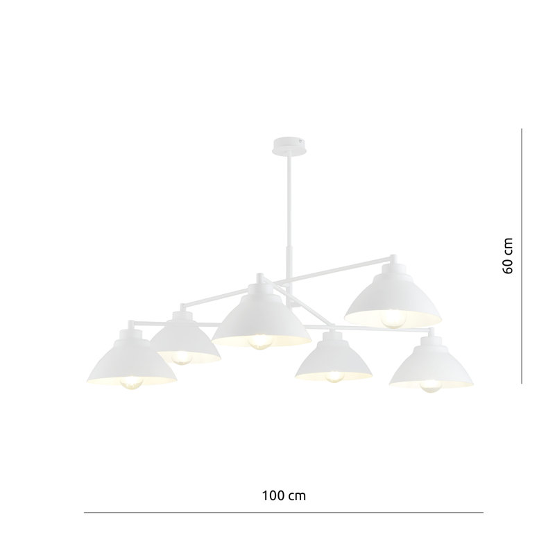 Ilbert 6 - Light Cone Chandelier, White
