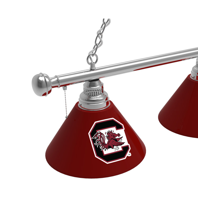 3 - Light Pool Table Lights Pendant, Chrome, South Carolina Gamecocks