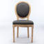 Ensemble de 2 chaises de salle à manger vintage françaises, chaises de cuisine recouvertes de tissu lin avec pieds en bois massif sculpté et coussins à ressorts en S-752193731