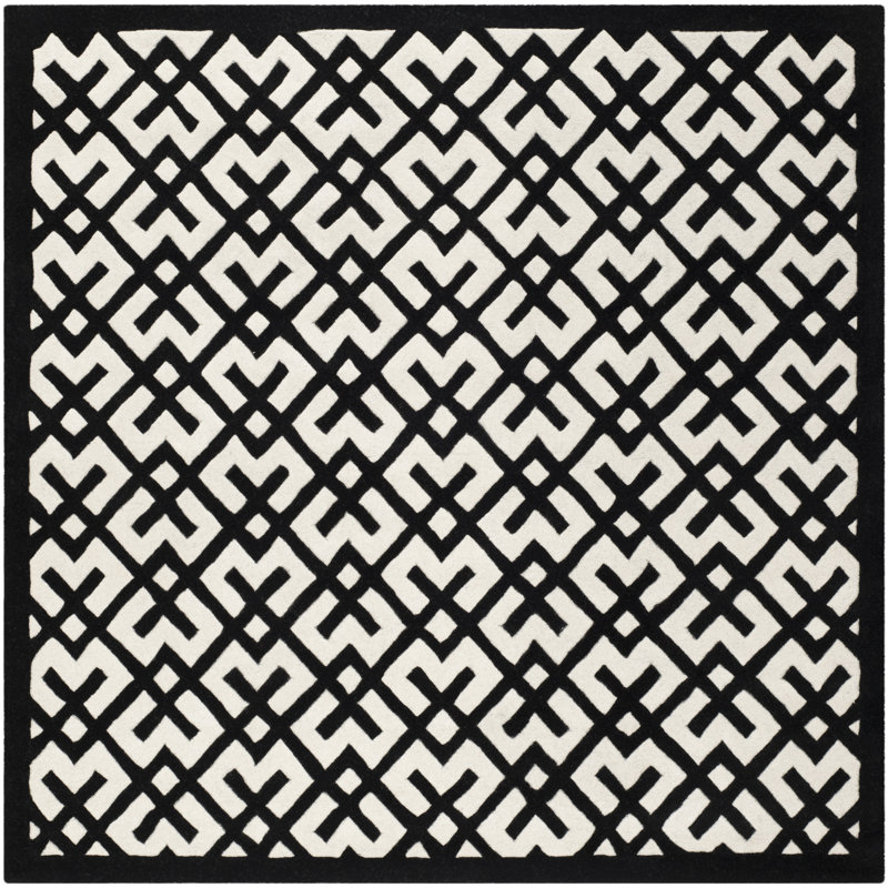 Teresita Hand Tufted Wool Geometric Rug, Square 7'