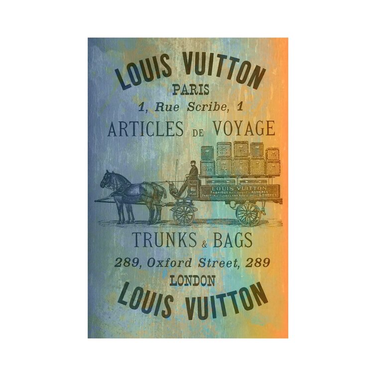 Vintage Woodgrain Louis Vuitton Sign 2 by 5by5collective - Graphic Art Print East Urban Home Size: 12 H x 8 W x 0.75 D, Format: Wrapped Canvas